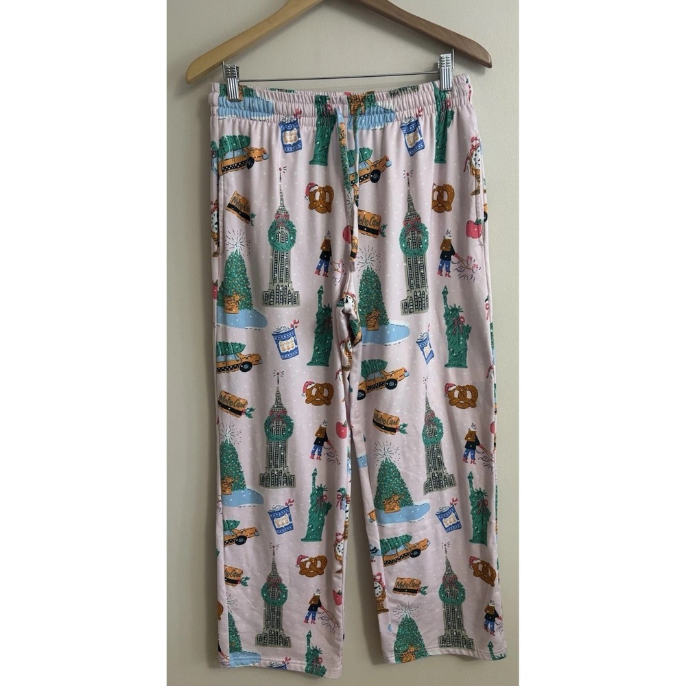 Berkshire Krissy Mast New York City Christmas Pajama Pants Cozy Soft Medium